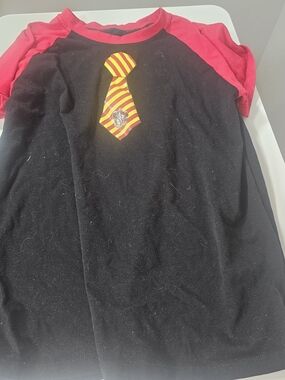 Black & Red Raglan Tee with Gryffindor Tie Graphic